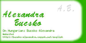 alexandra bucsko business card